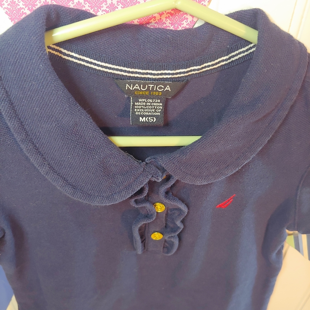 Nautica Little Girls’ Pique Navy Polo Dress size 5 - Picture 3 of 3